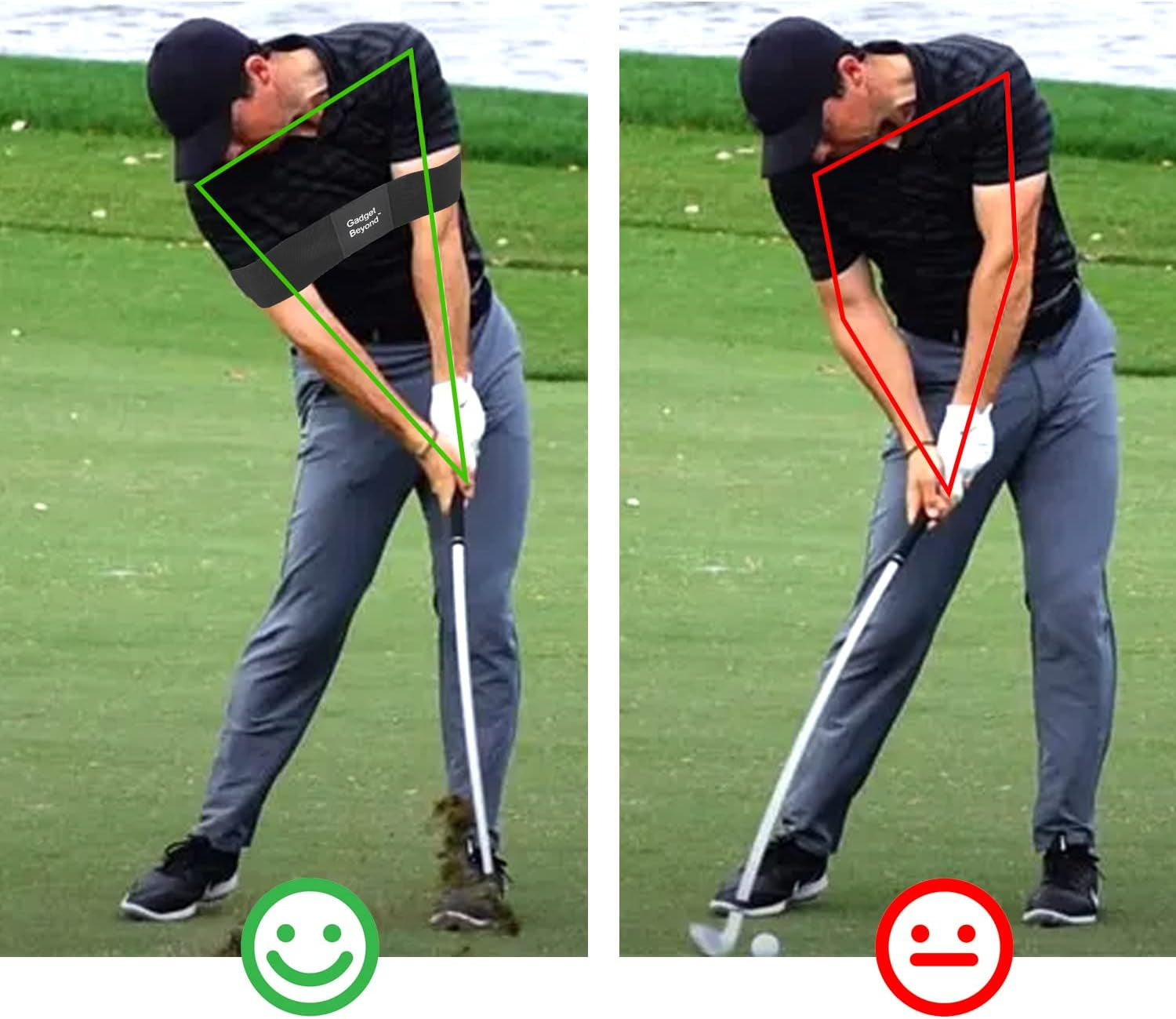 Golf Swing Training Aid, Swing Correcting Arm Band Golf Arm Training Aid Black, Golf Swing Aids Training,Golf Swing Trainer